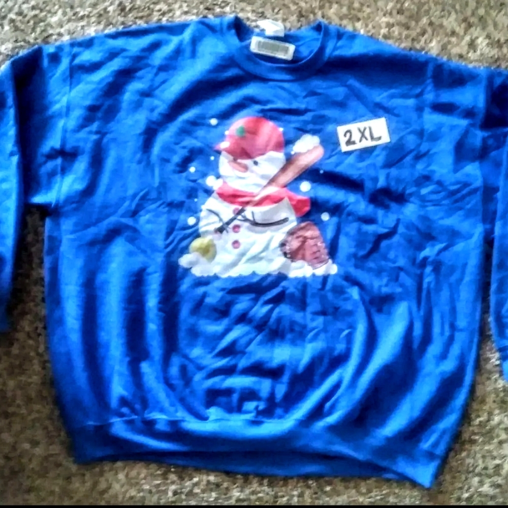 FROSTY BASEBALL CHRISTMAS SWEATER